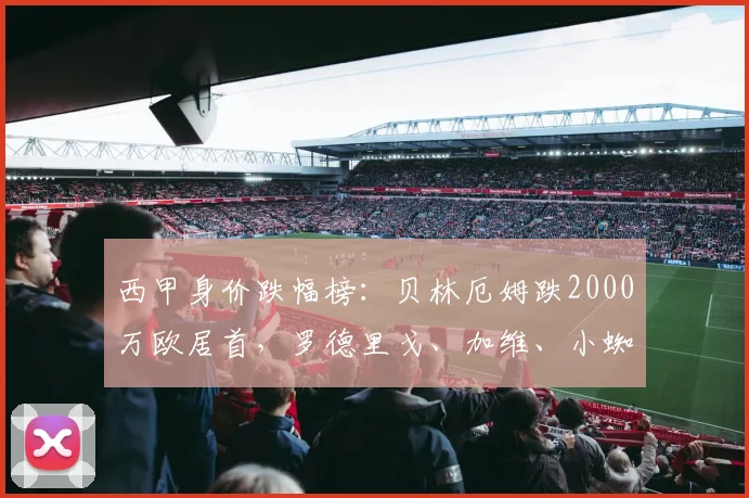 西甲身价跌幅榜：贝林厄姆跌2000万欧居首，罗德里戈、加维、小蜘蛛跌1000万欧